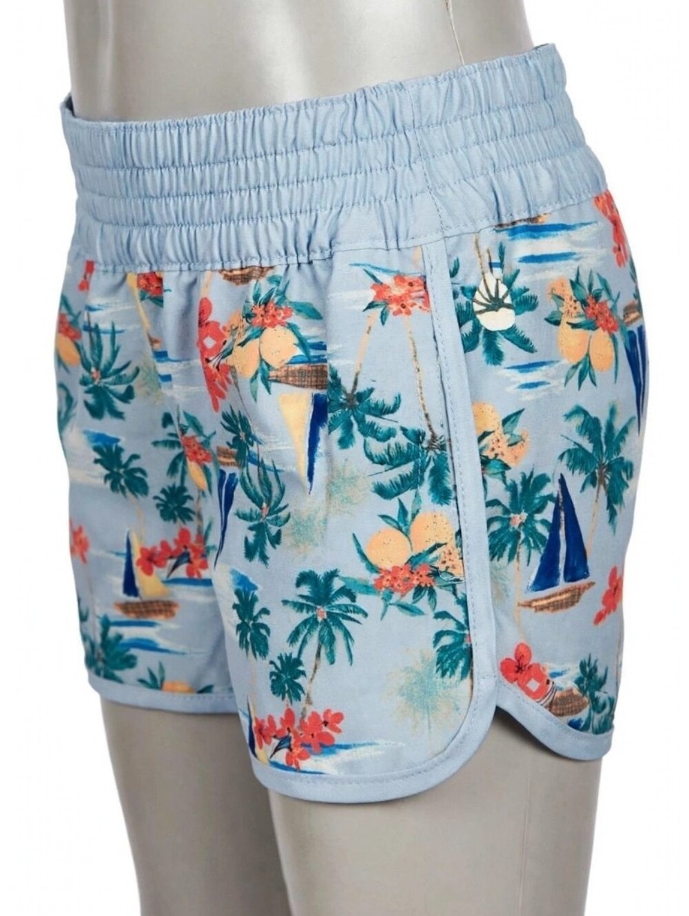 Light Blue Tropical Swim Shorts O'rageous Size XS NWT Girls